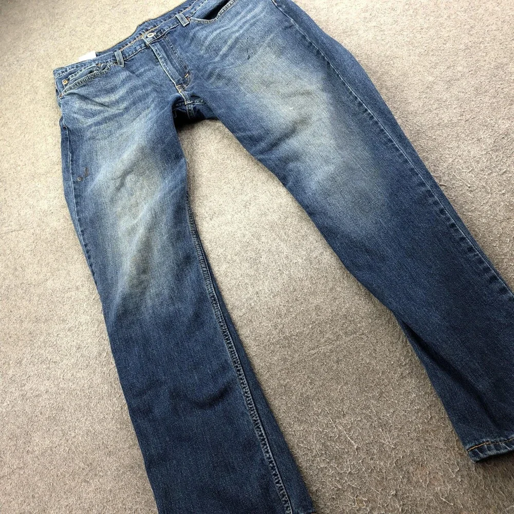 Levis 514 Jeans Mens 36x32 Blue Medium Wash Regular Straight Denim Pants Casual